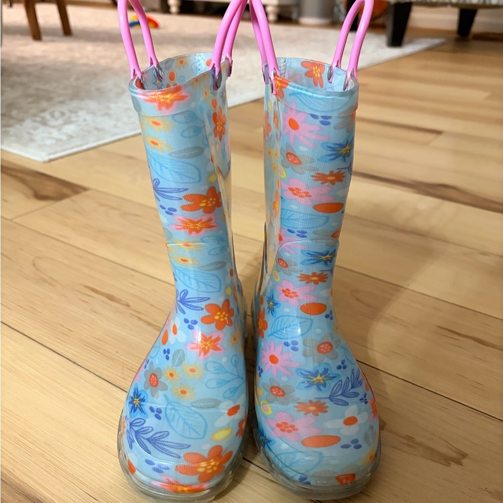 Floral Kids Rain Boots